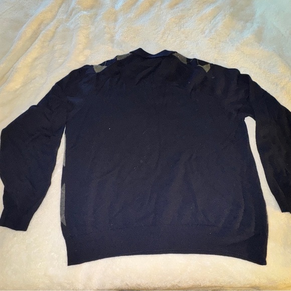 Brooks Brothers Men's Argyle Crewneck Sweater - Navy and Gray Size XL - Picture 5 of 5